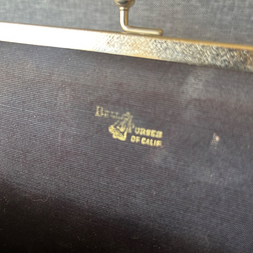 VINTAGE Mid-Century Modern 1950's Silver Foil Clutch Purse - Picture 5 of 9